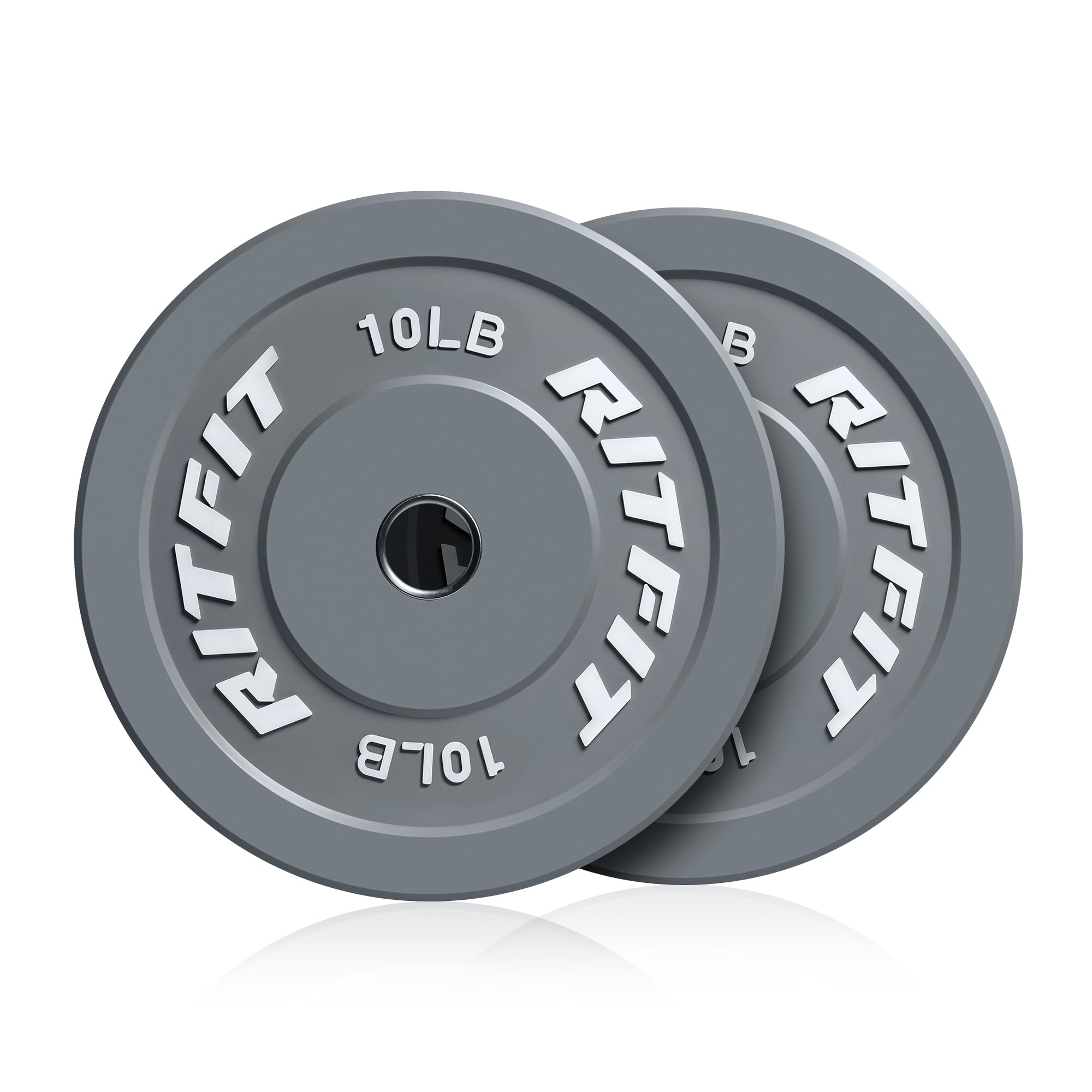 RitFit Color Coded Olympic Bumper Plates - 2-Inch Thick Rubber Weight Plates with Steel Insert for Home Gym Strength Training | Perfect for CrossFit, Powerlifting & Weightlifting Workouts
