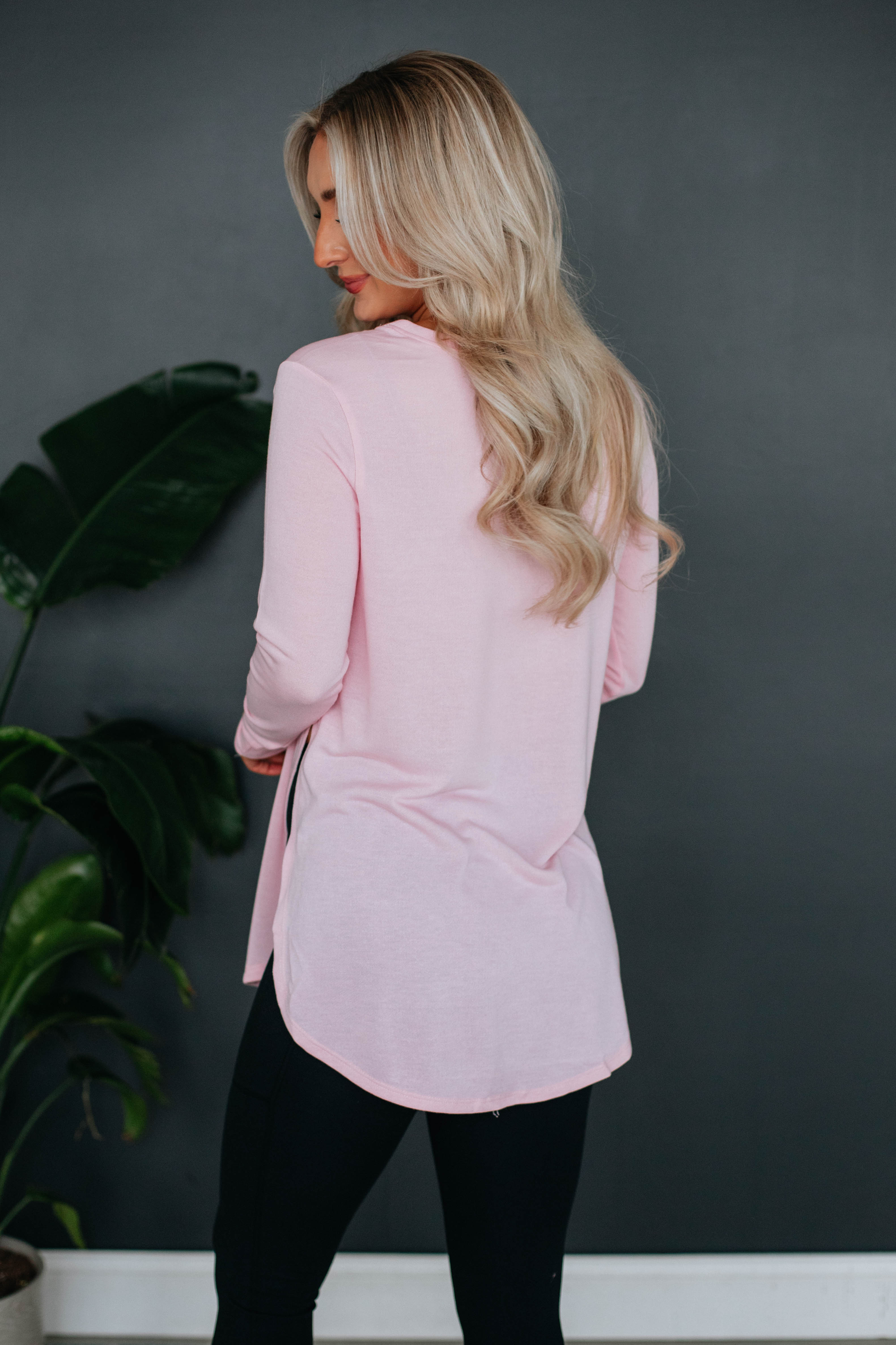 Women's Jardin Long Sleeve Blush Top - Elegant Floral Print Blouse for Casual Wear, Office & Date Night Outfits