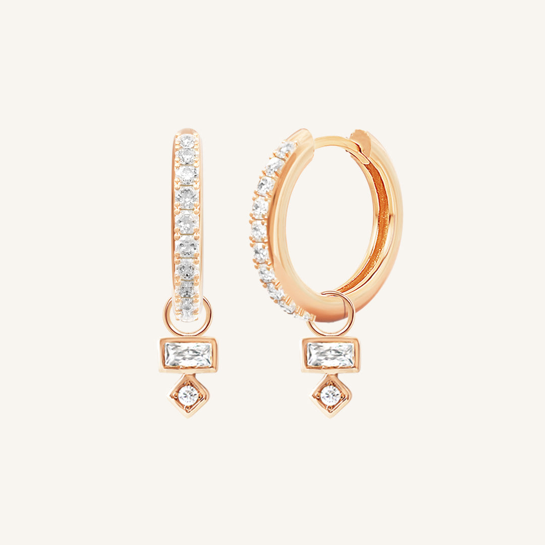 Resilience Crystal Hoops Earrings for Women - Sparkling Dangle Earrings for Party, Wedding & Everyday Wear