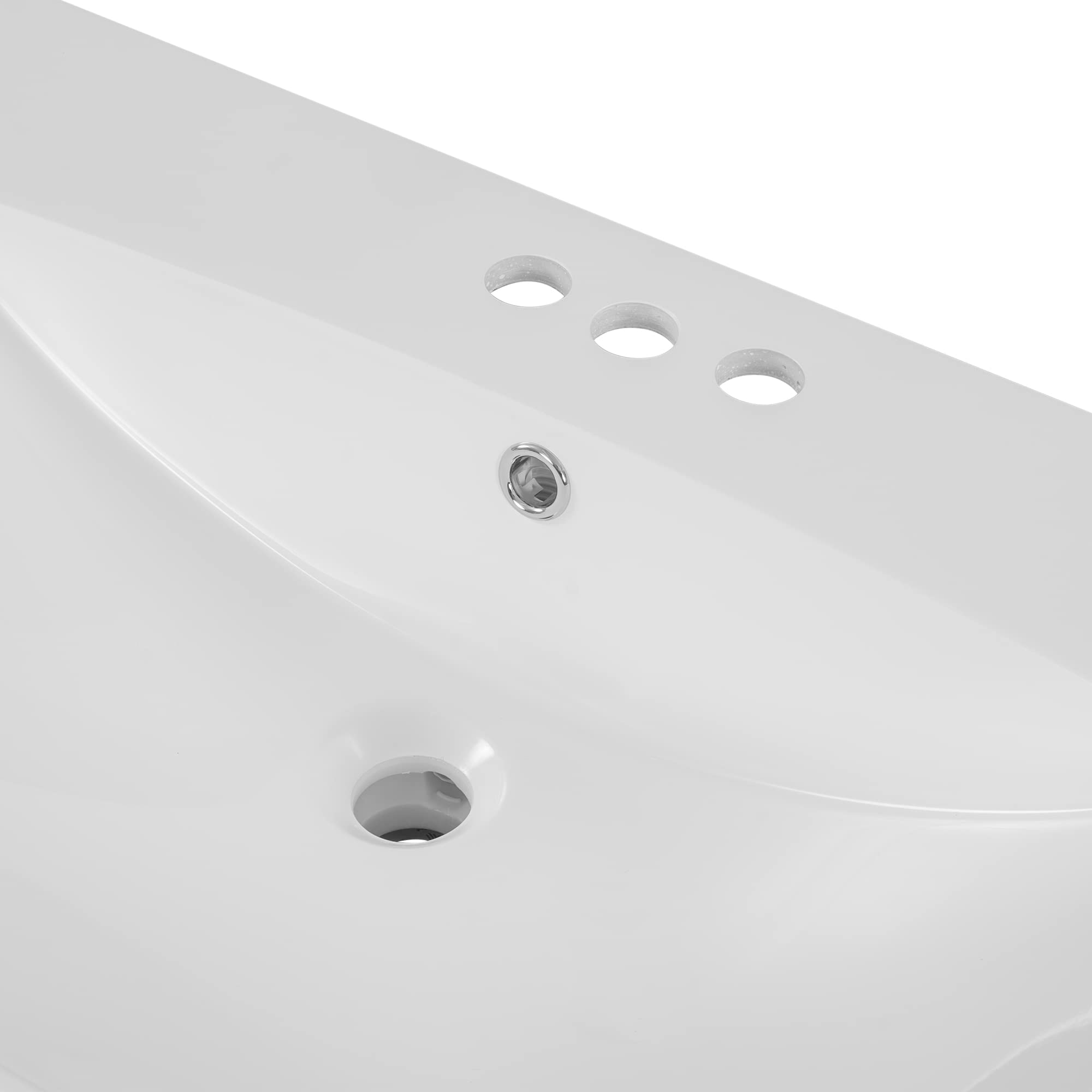Merax 36 Inch Single Bathroom Vanity Top with White Ceramic Sink - 3 Faucet Holes, White Finish for Modern Bathroom Renovation | Perfect for Small Bathrooms, Powder Rooms & Guest Bath Installations