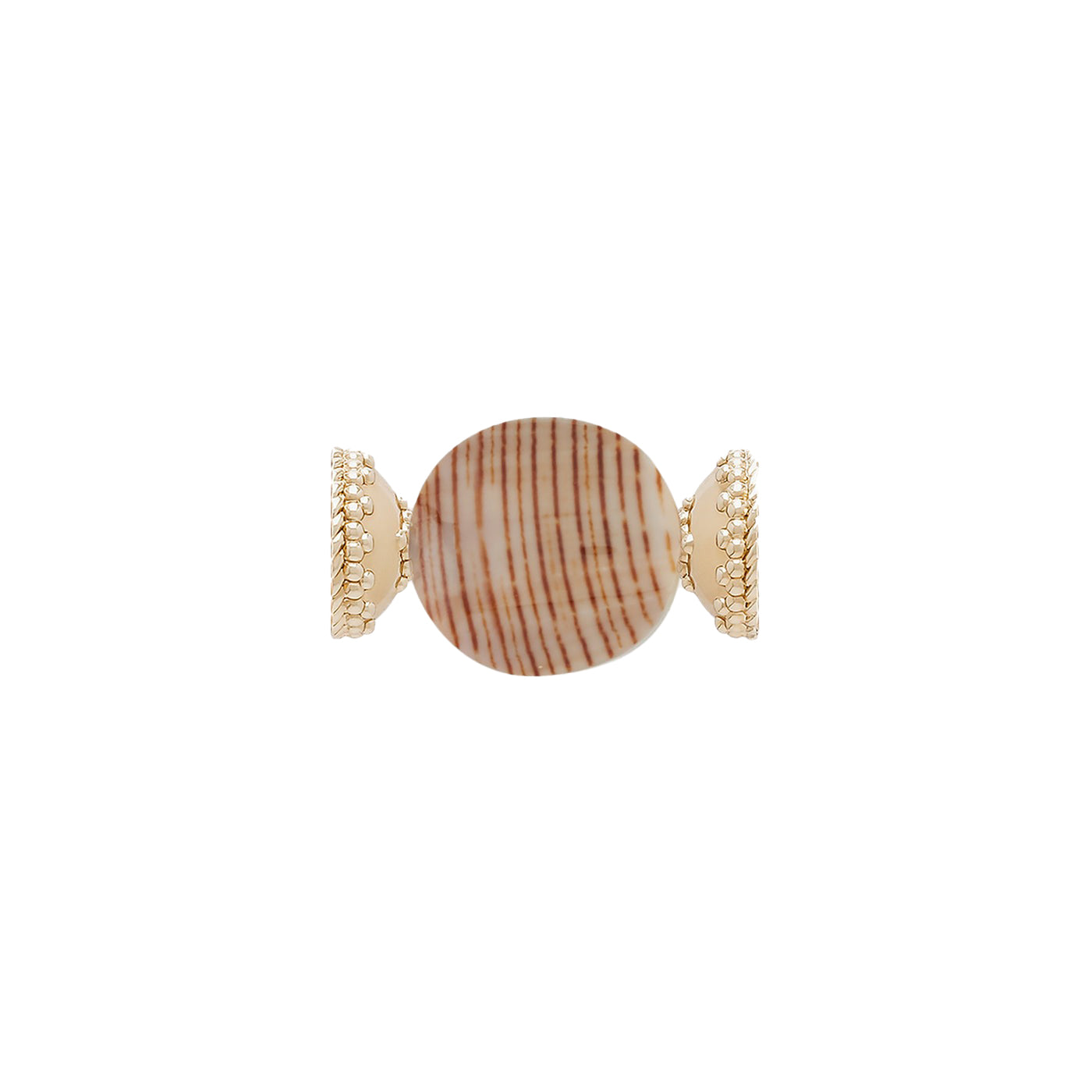 Clara Williams Brown Stripe Shell & Resin Centerpiece - Elegant Coastal Home Decor for Dining Table, Coffee Table, and Mantel Display
