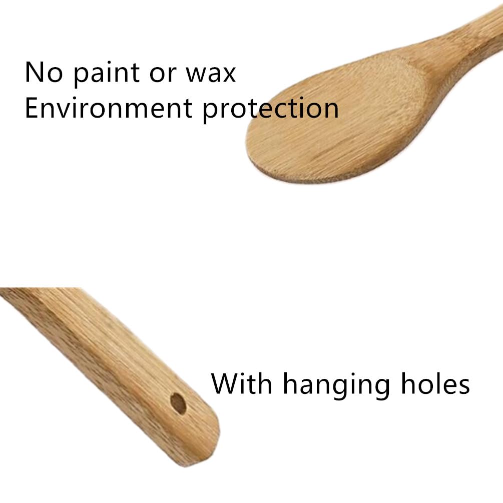 9 Inch Bamboo Rice Scoops & Wooden Non-Stick Rice Paddles - 3 Pack Large Wooden Serving Spoons for Cooking, Stirring Soup, Sushi Making - Perfect for Asian Cuisine, Salad Serving & Kitchen Utensil Set