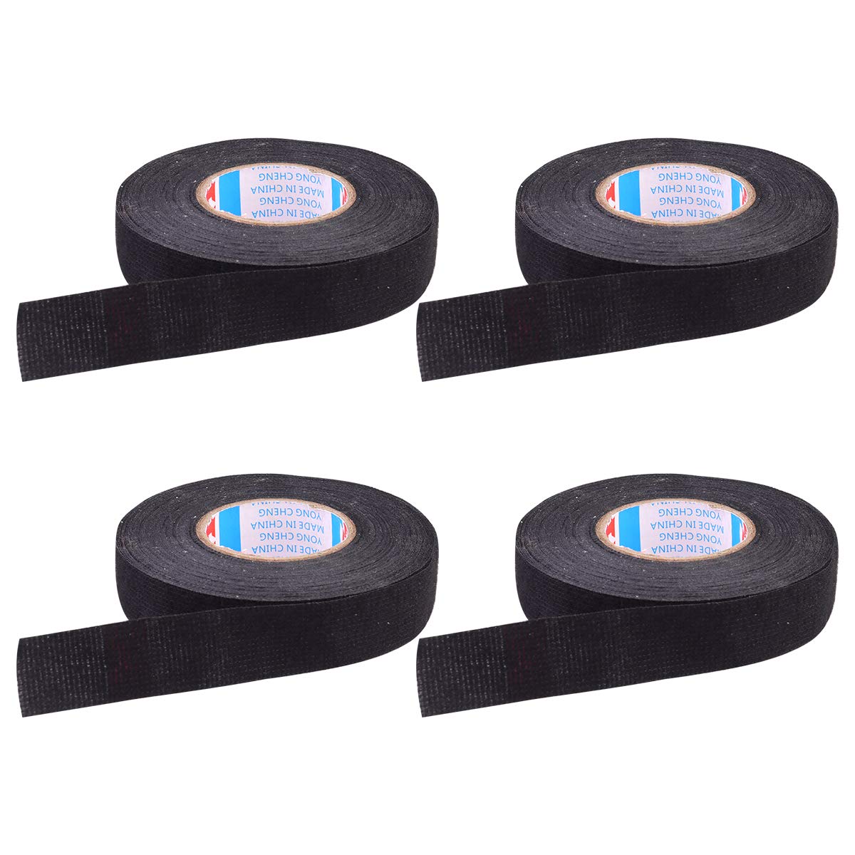 DOITOOL 4 Pack 19mm x 15m Black Electrical Insulation Tape - High Temperature Resistant Adhesive Tape for Car Wires, DIY Projects, Industrial & Home Electrical Repairs - Perfect for Wire Harnessing, Splicing and Cable Management