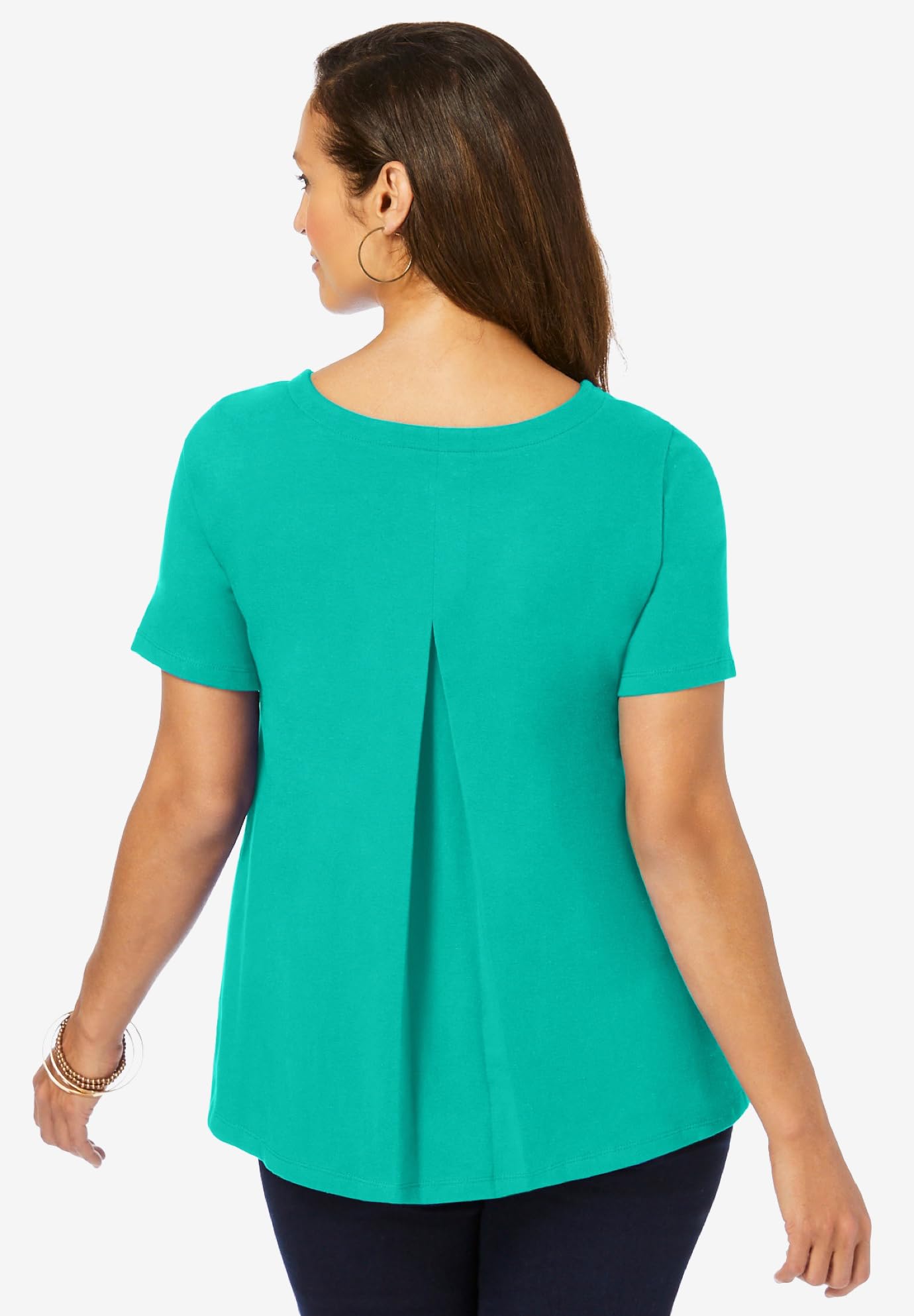 Jessica London Plus Size Stretch Cotton Tee for Women - Casual Comfort Wear