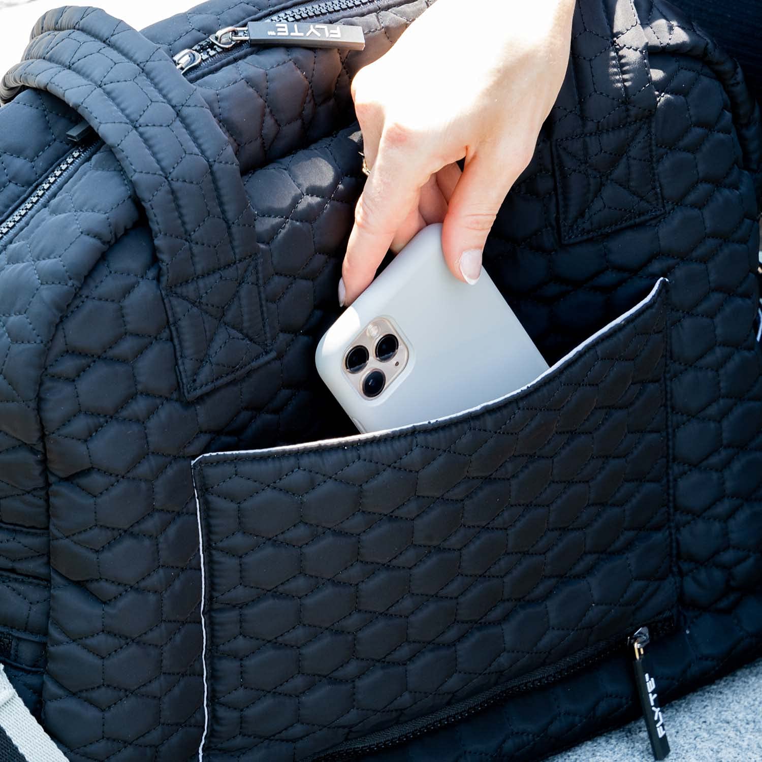 FLYTE Adélie Quilted Duffel Bag - Stylish Gym & Travel Duffel for Workouts, Weekend Trips & Airplane Carry-On