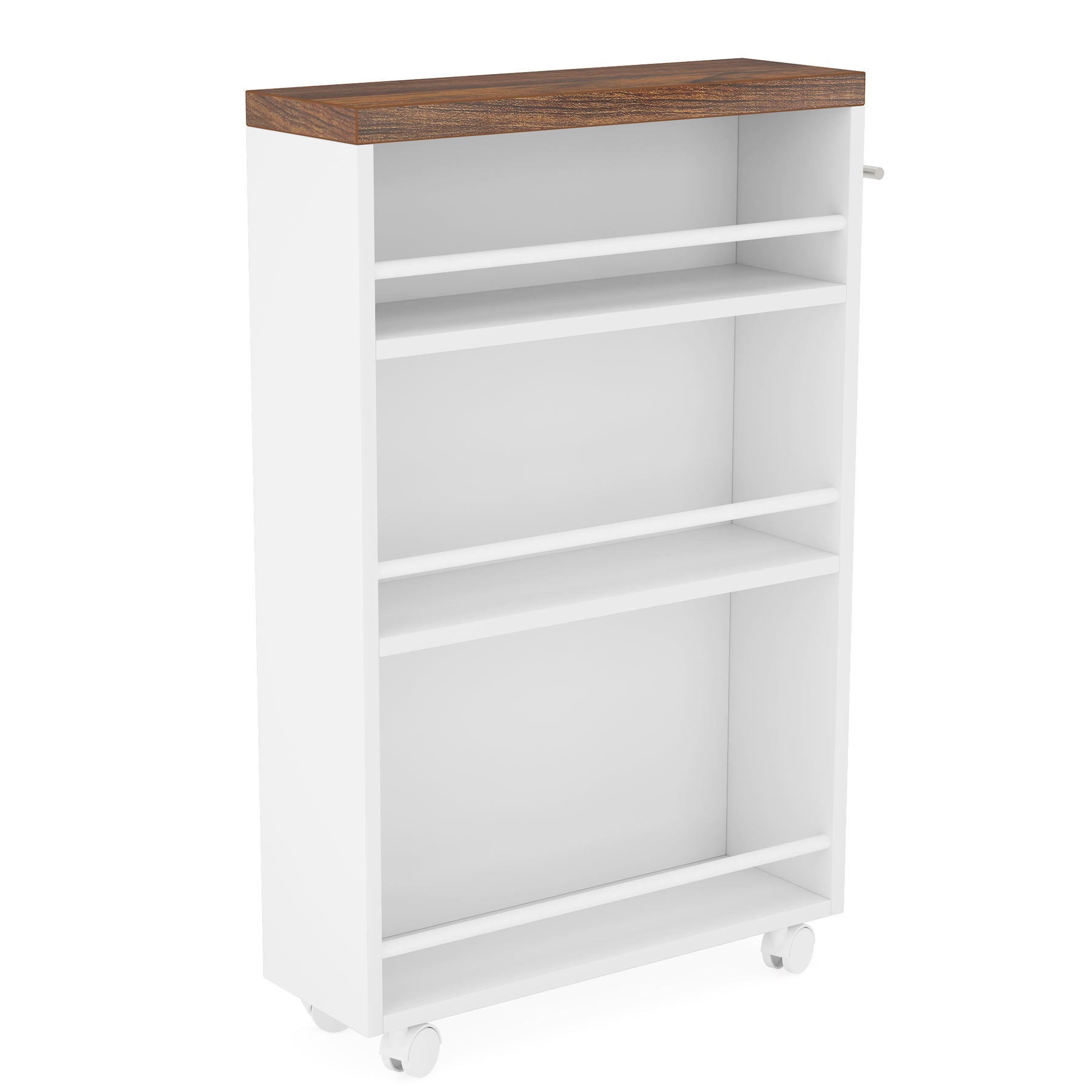 4 Tier Rolling Storage Cart - Slim Narrow Kitchen Organizer with Wheels for Small Spaces | Perfect for Pantry, Bathroom, Bedroom & Office Organization