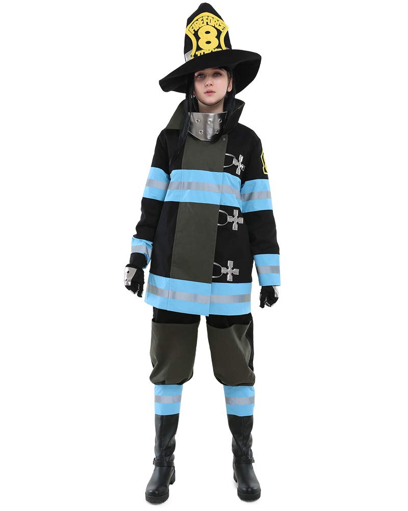 Cosplay.fm Unisex Anime Fireman Cosplay Costume - Full Firefighter Uniform Set for Halloween, Cosplay Events & Theme Parties