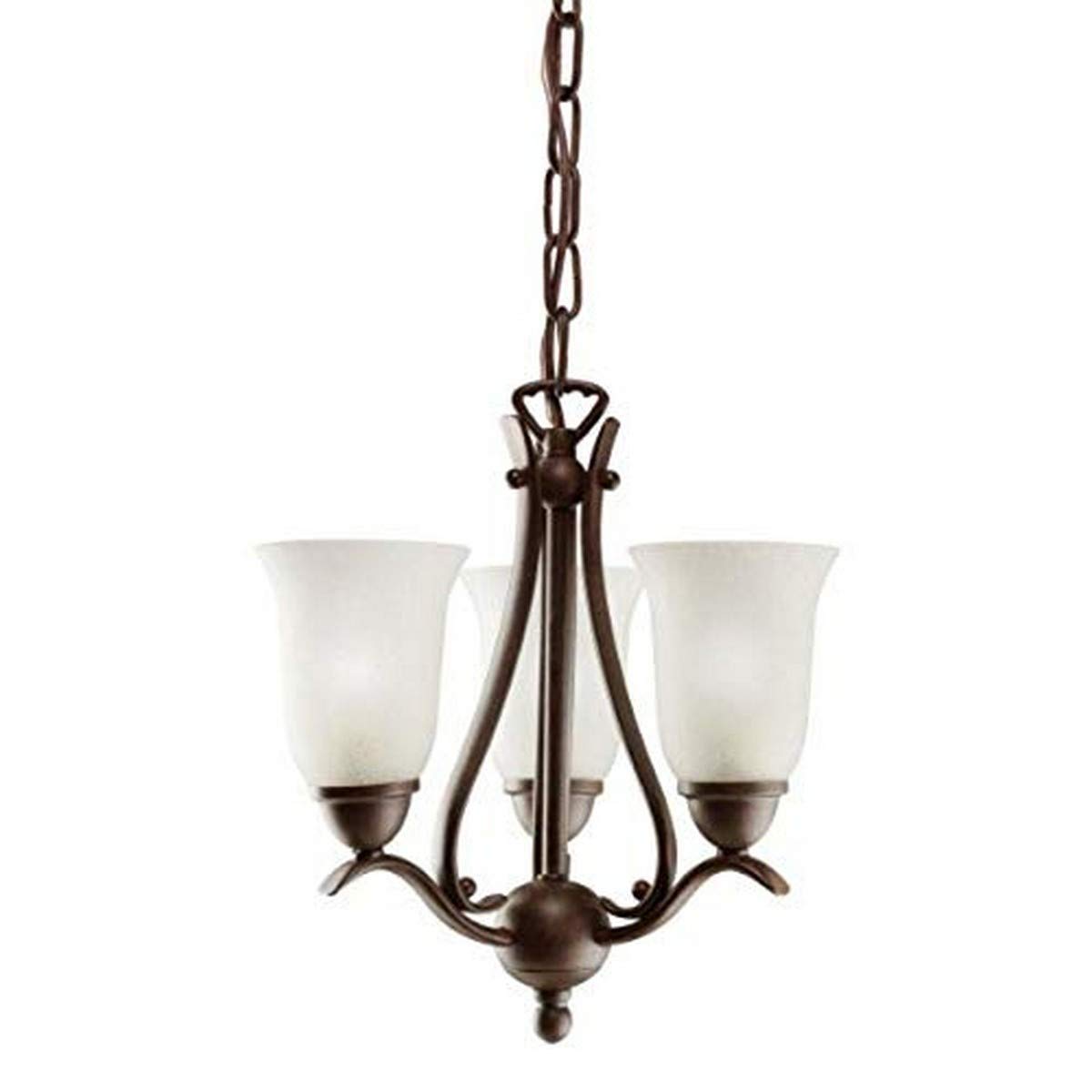 Kichler 1731TZ Dover 3-Light Pendant Light Fixture - Tannery Bronze Finish with Etched Seedy Glass - Perfect for Kitchen Island, Dining Room & Entryway Lighting