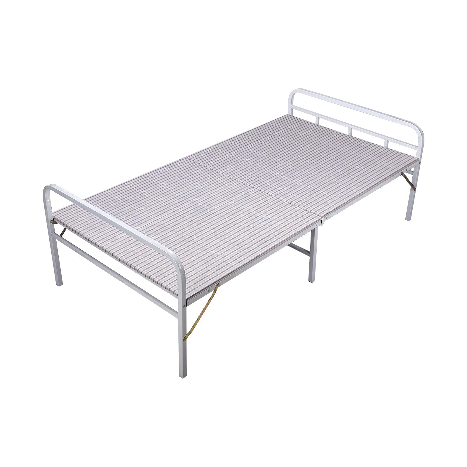 Portable Folding Bed for Adults - Single Size Guest Bed with Mattress - Perfect for Office Nap, Lunch Break, Dormitory, Apartment & Outdoor Camping (White/Silver Gray) - Big Lots Furniture Futon