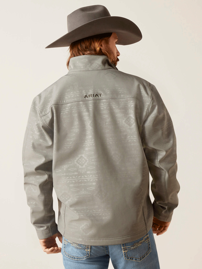 Ariat Men's Vernon 2.0 Softshell Jacket - Waterproof Windbreaker, Lightweight Insulated Outdoor Jacket for Hiking, Hunting & Casual Wear (Jetty Gray Embossed)
