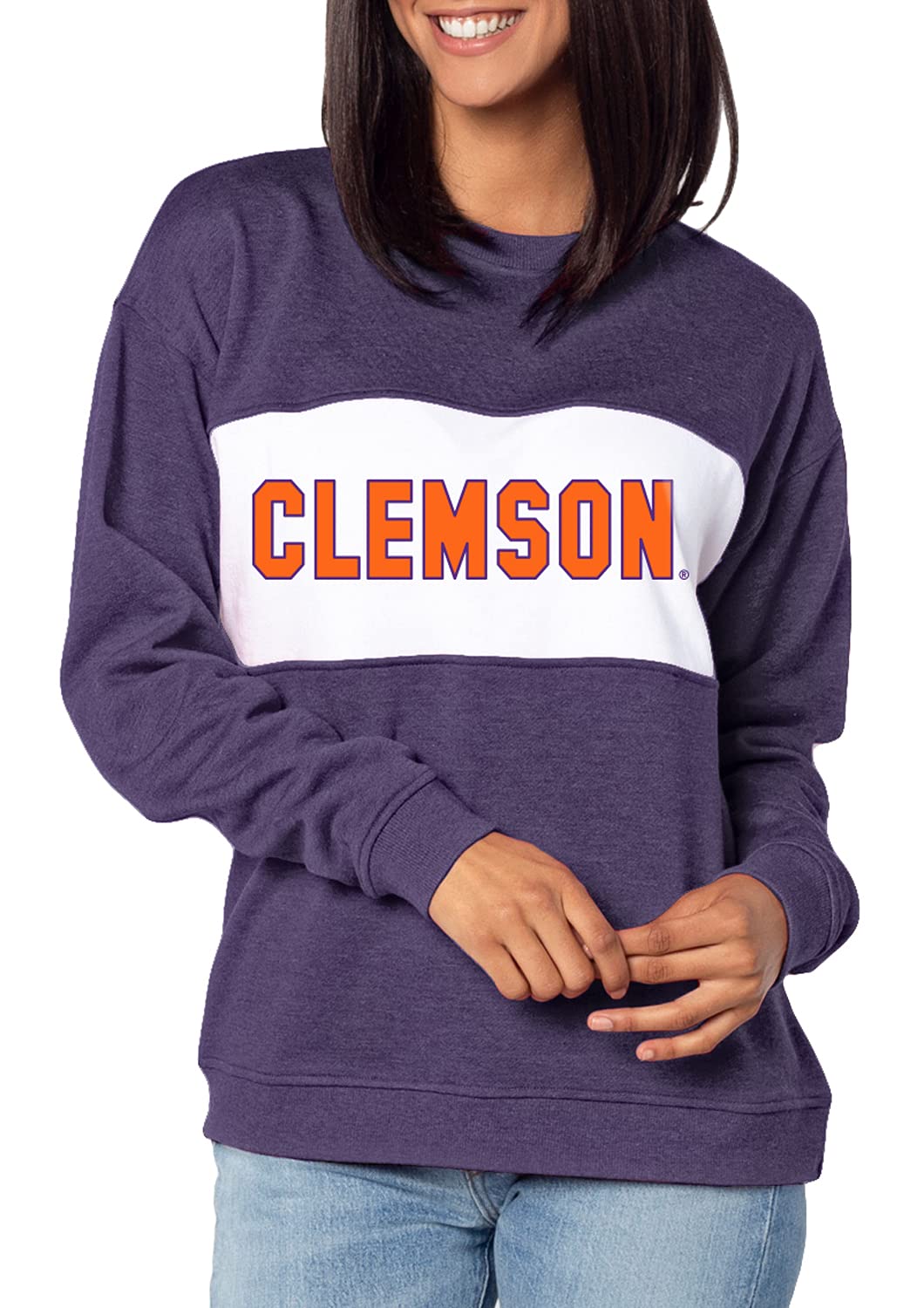 Chicka-D Women's Vintage Letterman Pennant Sweatshirt - Soft Fleece Pullover for Casual Wear, College Game Day & Fall Outfits