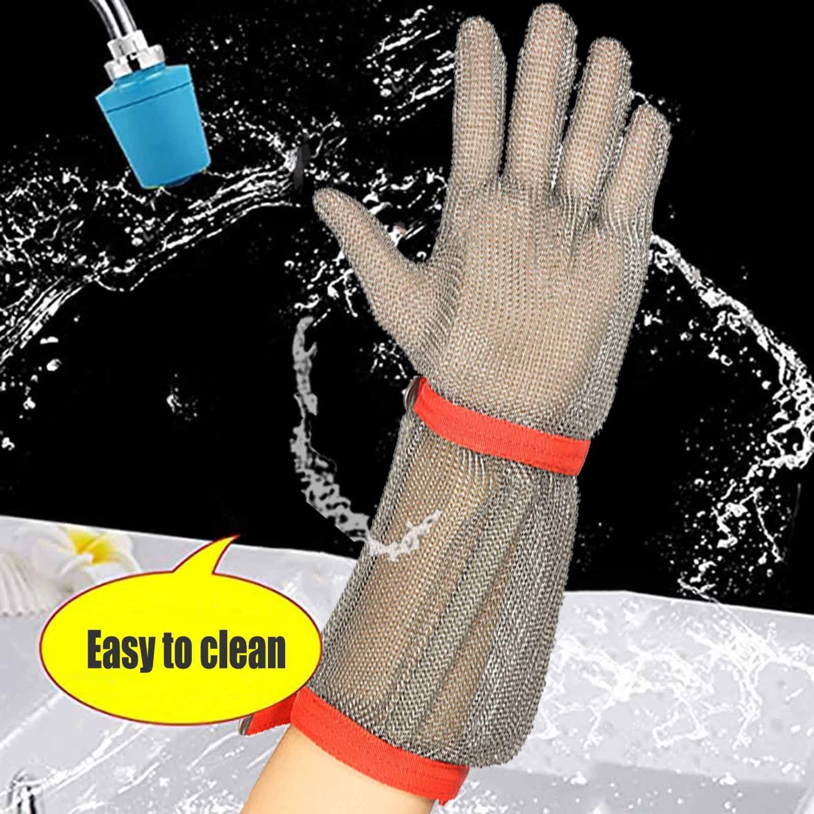 Cut Resistant Metal Gloves - Arm Protection Safety Work Gloves for Wood Carving, Construction & Labor - Durable Cut Proof Gloves (19cm Arm Length, XS/1 Pair) - Ideal for DIY Projects, Kitchen Use & Industrial Safety