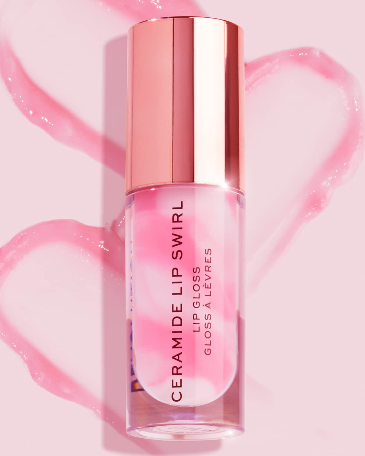 Makeup Revolution Lip Swirl Ceramide Gloss - Hydrating Transparent Lip Shine with Vitamin E (4.5ml) for Daily Moisture & Natural Look | Perfect for Work, Date Night & Everyday Wear