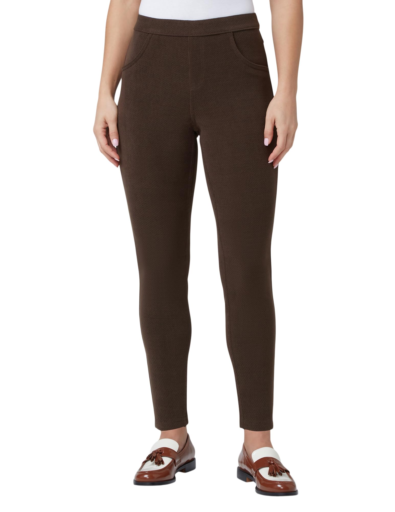 HUE Women's Soft Twill Jean Style Leggings - Comfortable Stretchy Jeggings for Everyday Wear | Perfect for Work, Yoga & Casual Outfits