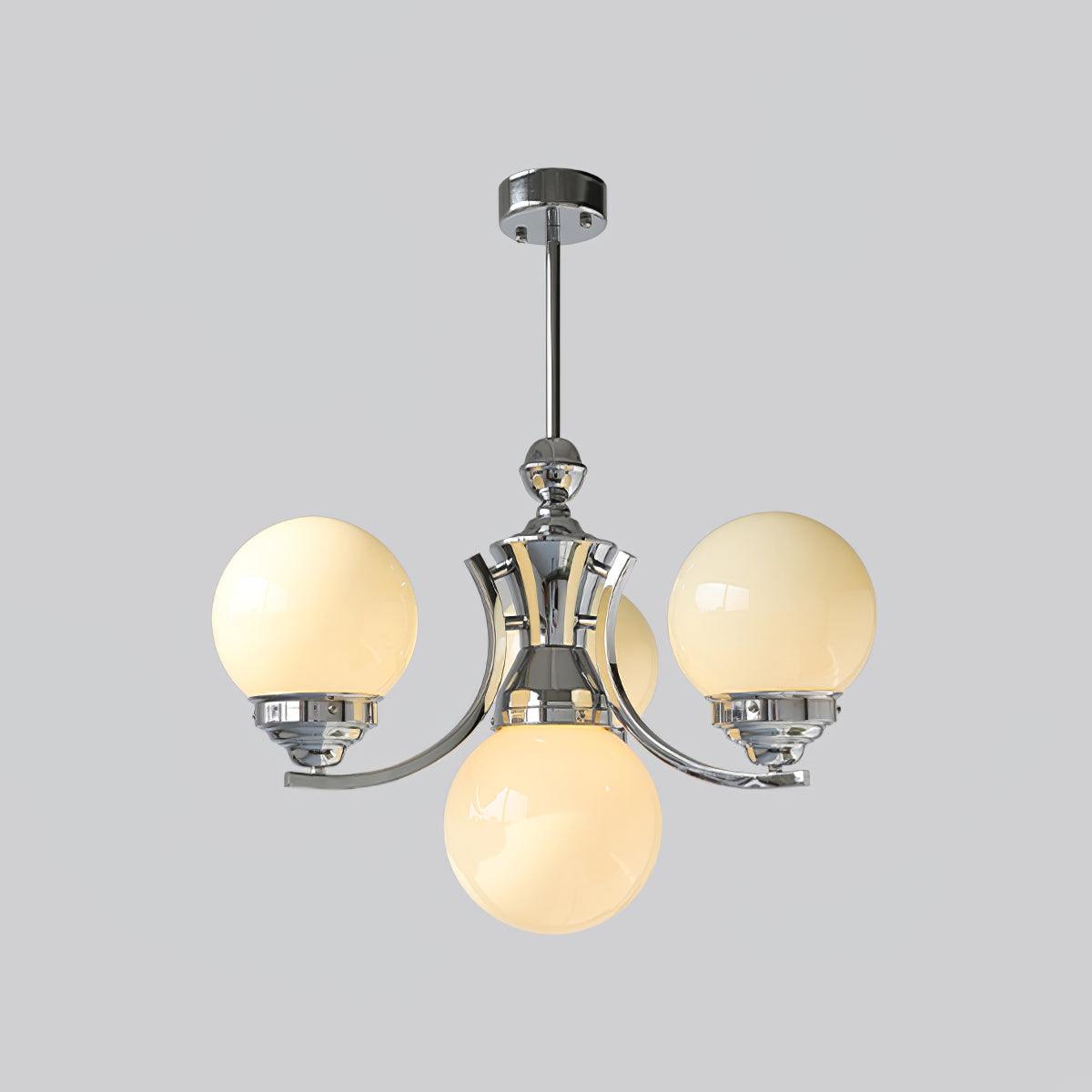 Elegant Dewdrop Globe Chandelier - Crystal Glass Pendant Lighting Fixture for Dining Room, Bedroom, or Living Room Decor