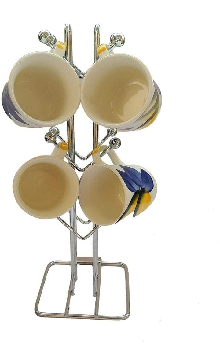 SINTAGE Stainless Steel Mug Holder Tree - Chrome Finish 12 Cup Stand for Kitchen & Dining Table | Stylish Cup Organizer for Coffee Mugs, Tea Cups & Drinkware | Perfect for Home, Office, Restaurant & Party Use