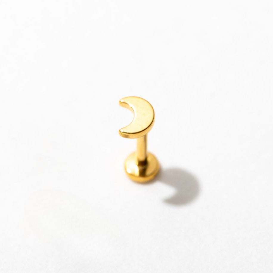 Moon Flat Back Stud Earrings - Hypoallergenic Stainless Steel Ear Studs for Women | Perfect for Daily Wear, Parties & Gifting