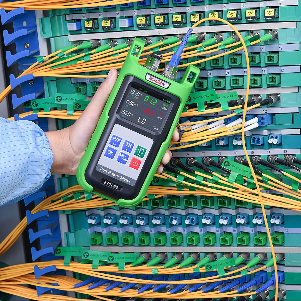 1310/1490/1550nm PON Power Meter - Optical Fiber Tester with SC/APC Adapter for PON Network Detection | Burst Mode Measurement for 1310nm Upstream | Ideal for FTTH Installation & Fiber Optic Maintenance