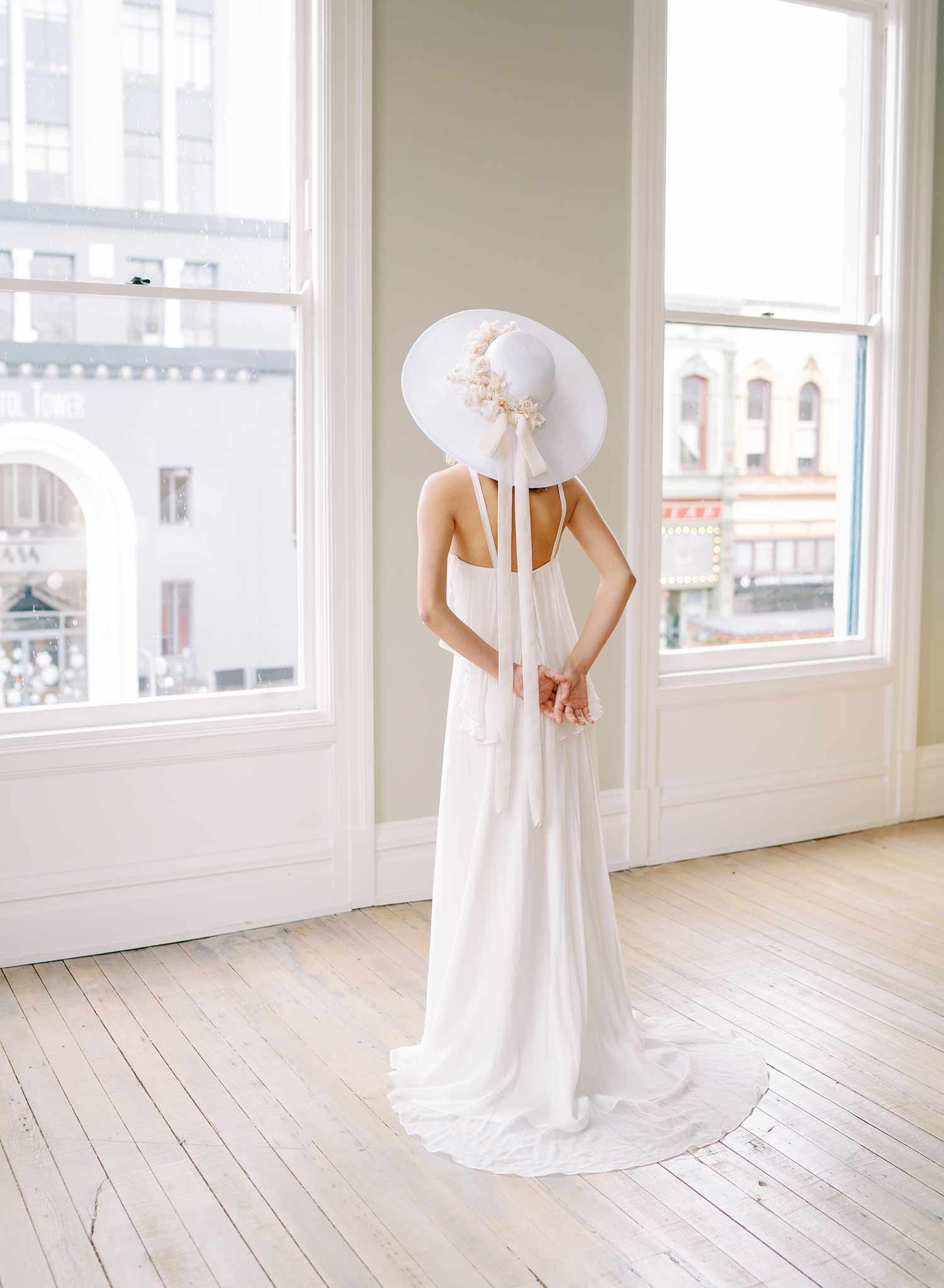 Elegant Floral Bridal Hat for Wedding - Style #2457 | Perfect for Bridal Showers, Garden Weddings & Boho Chic Looks