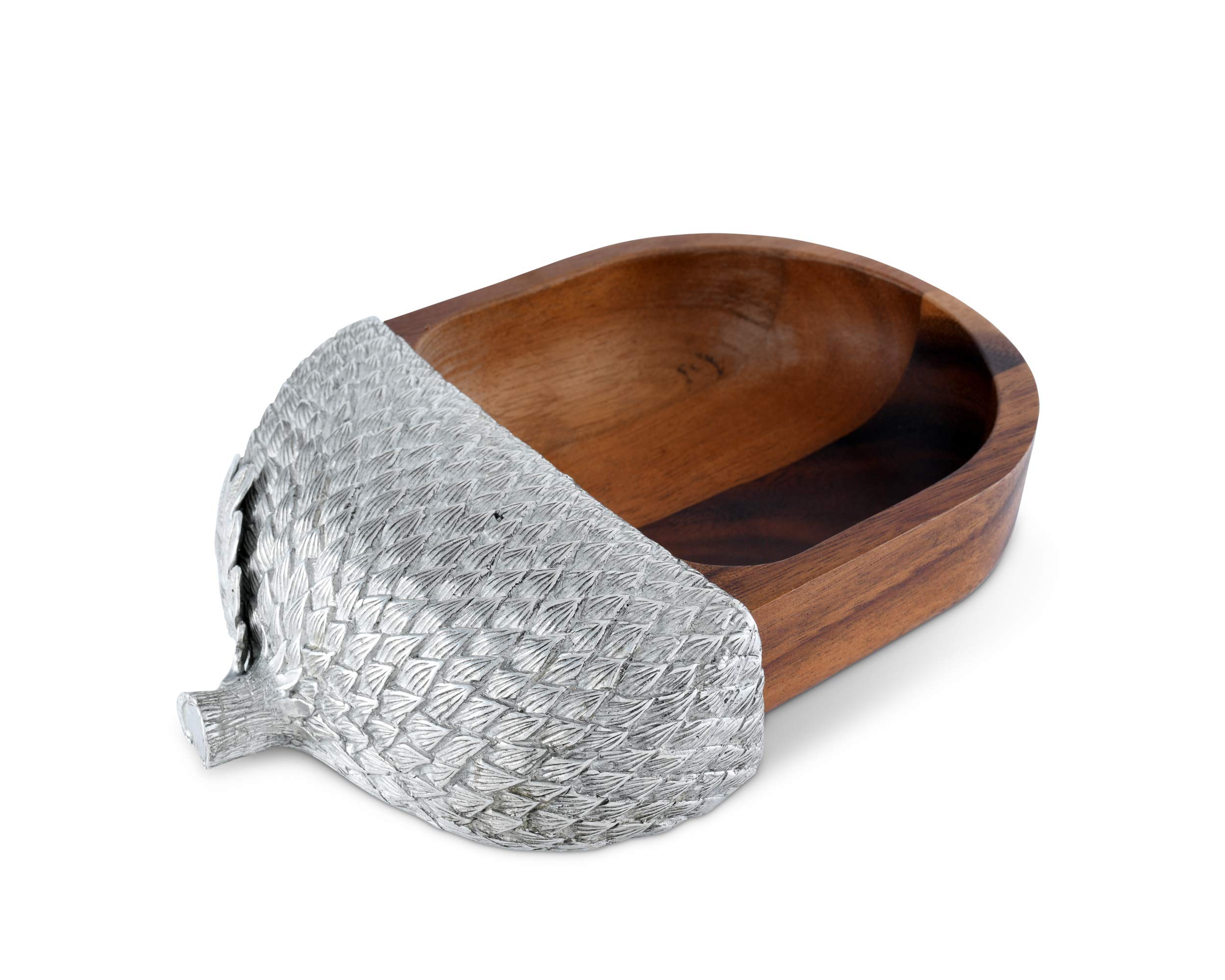 Vagabond House 9-Inch Wood Acorn Nut Candy Snack Bowl - Perfect for Holiday Parties, Home Decor & Kitchen Storage