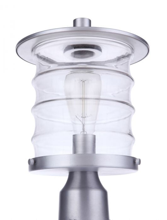 Canon One Light Outdoor Post Mount in Satin Aluminum - Durable Weatherproof Exterior Light Fixture for Driveway, Garden & Pathway Lighting