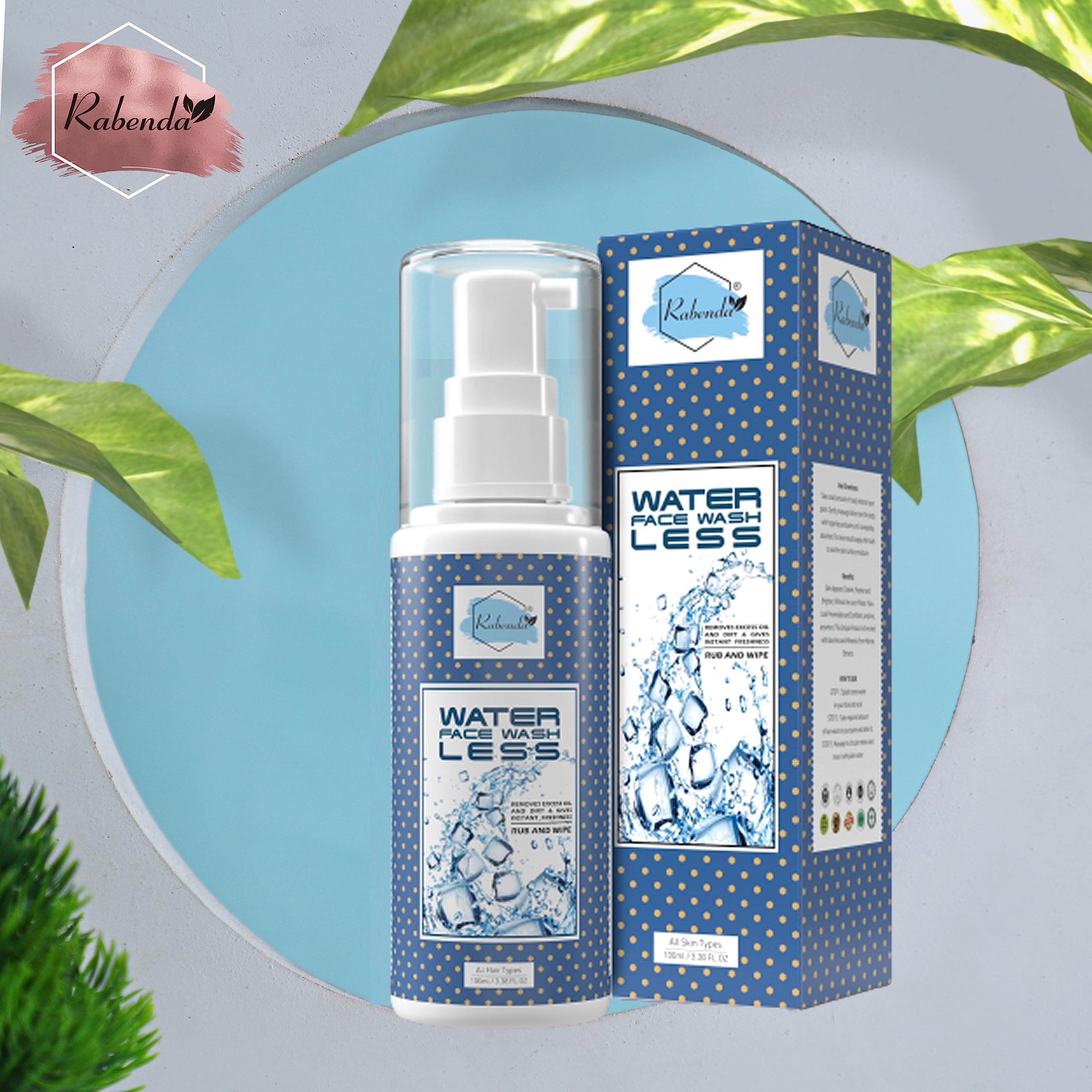 Oil-Free Waterless Face Wash for Oily Skin - 99% Germs Removal, UV Protection & Refreshing Cleanser | Perfect for Travel, Gym & On-the-Go Skincare