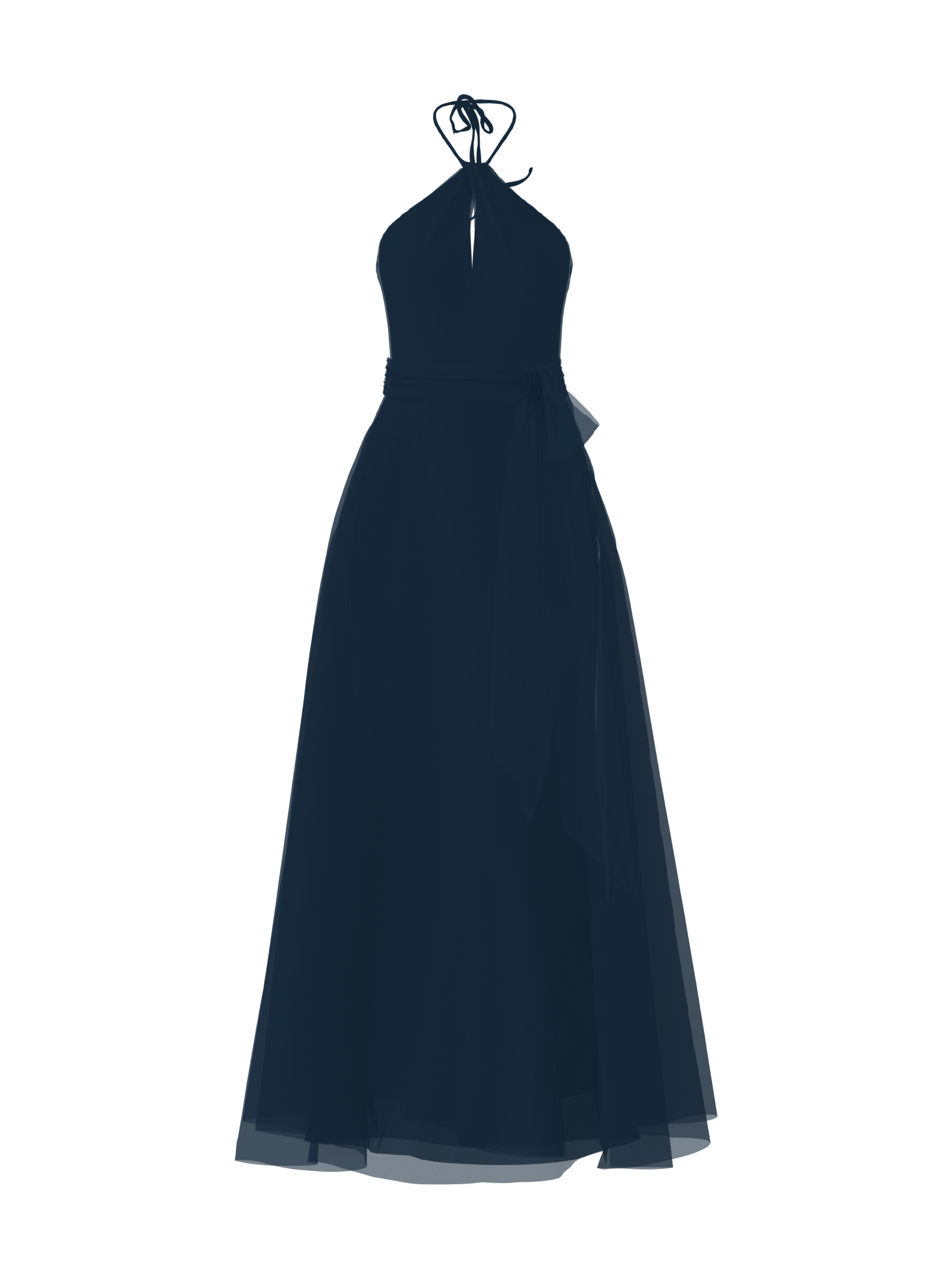 Colby Bodice & Cerisa Skirt Set with Sash Belt in Navy Blue - Perfect for Formal Events, Weddings, and Special Occasions