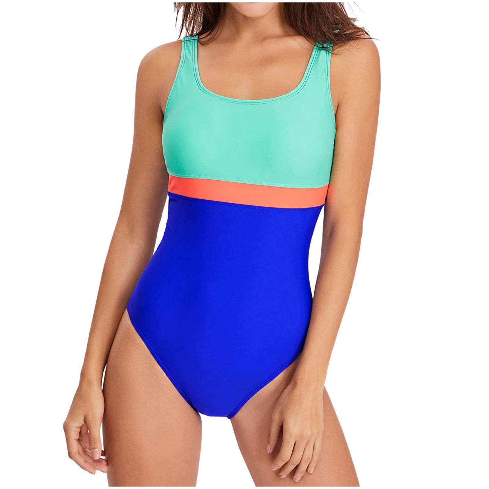 **SHEENTENG Women's One Piece Swimsuit - Plus Size Solid Color Bathing Suit for Women - Perfect for Beach, Pool & Summer Vacation**