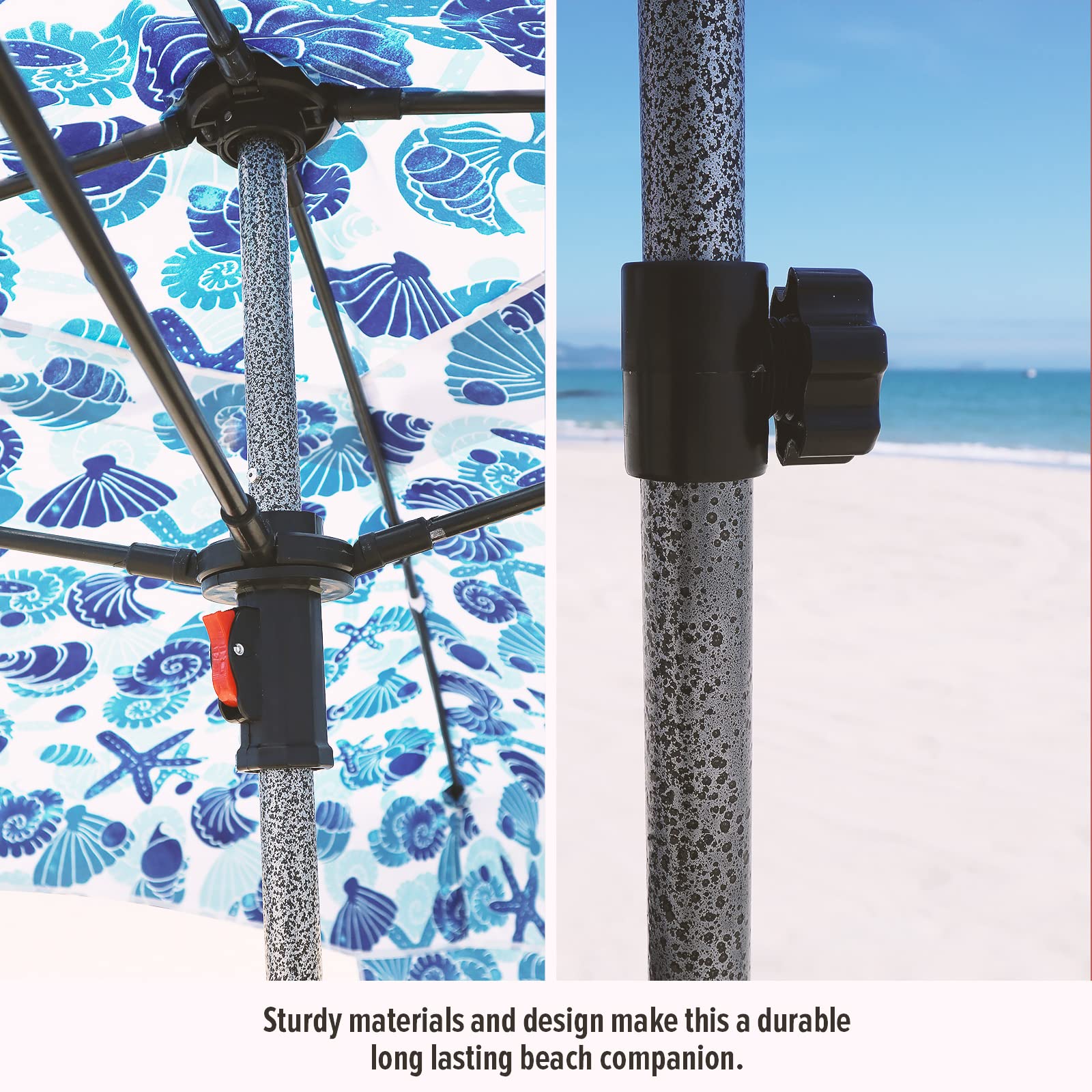 Qipi Beach Cabana - 6' x 6' Portable Sun Shelter with UPF 50+ UV Protection, Waterproof Canopy & Included Side Wall - Easy Setup Beach Tent for Family, Kids & Friends - Perfect for Beach Days, Pool Parties & Outdoor Adventures