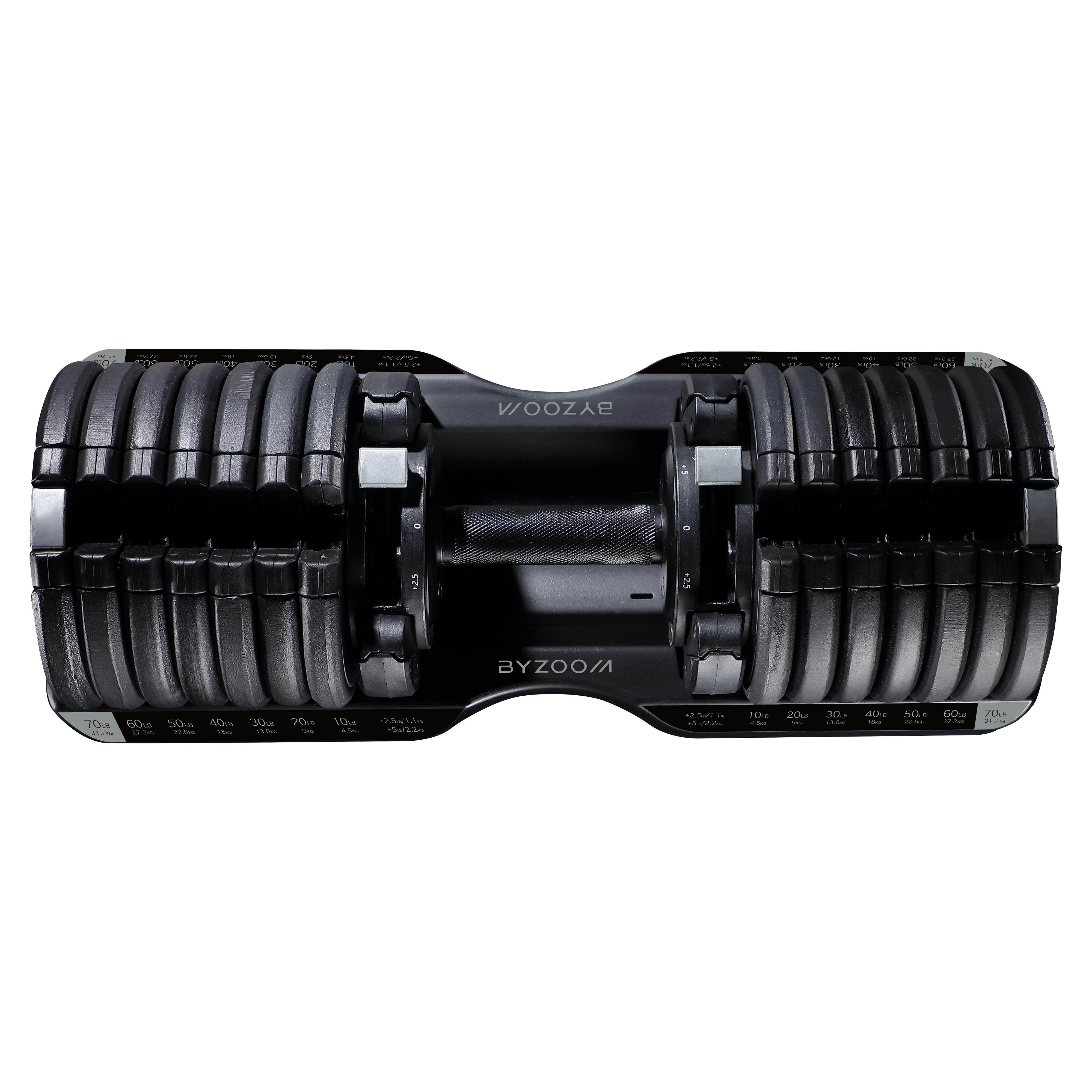 Byzoom Pure Series 75LB Adjustable Dumbbell (Single) - Perfect for Home Gym, Strength Training & Weightlifting Workouts