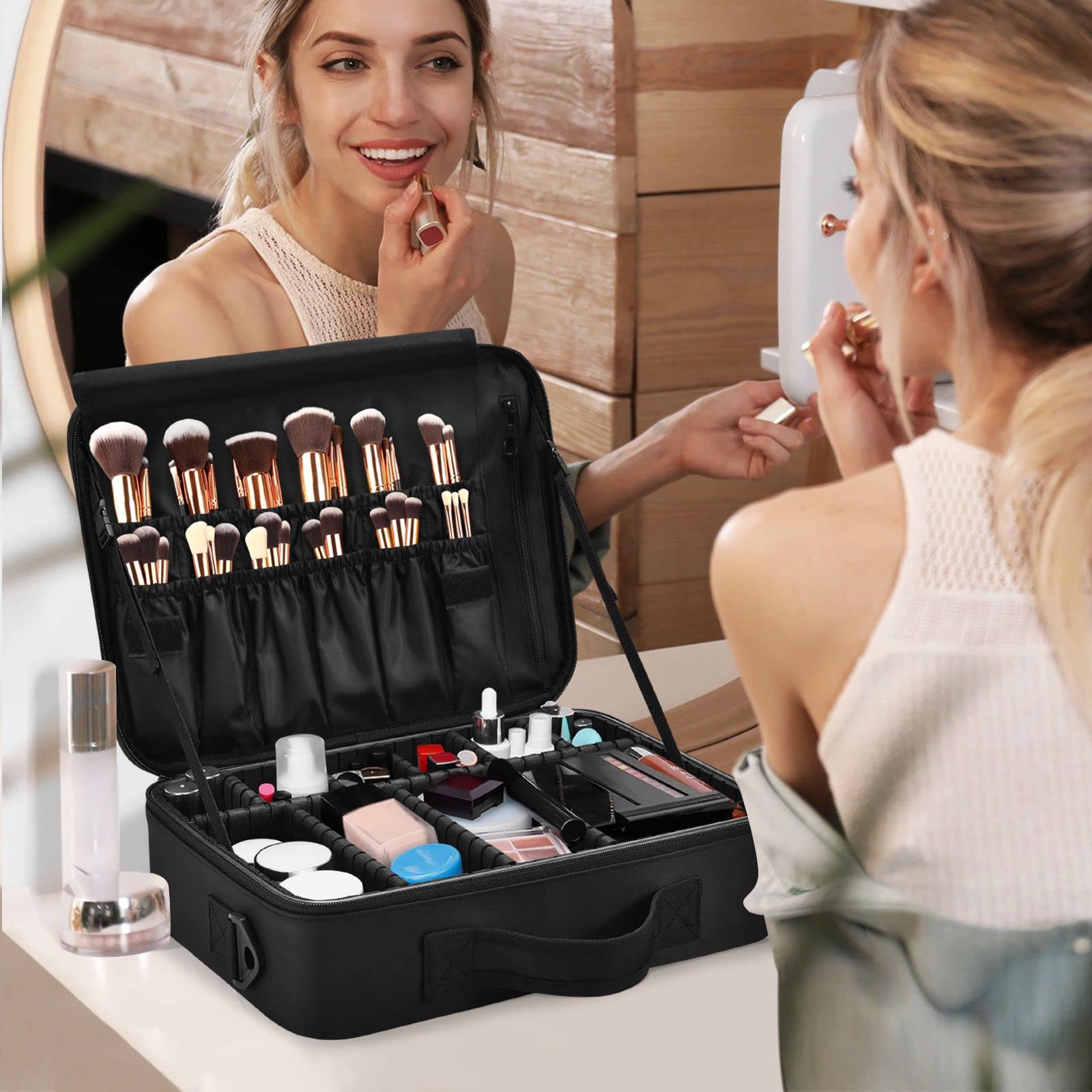 Funny Puppy Dog Travel Makeup Bag for Women | Professional Cosmetic Organizer & Portable Artist Storage Case | Perfect for Travel, Gym & Daily Makeup Essentials
