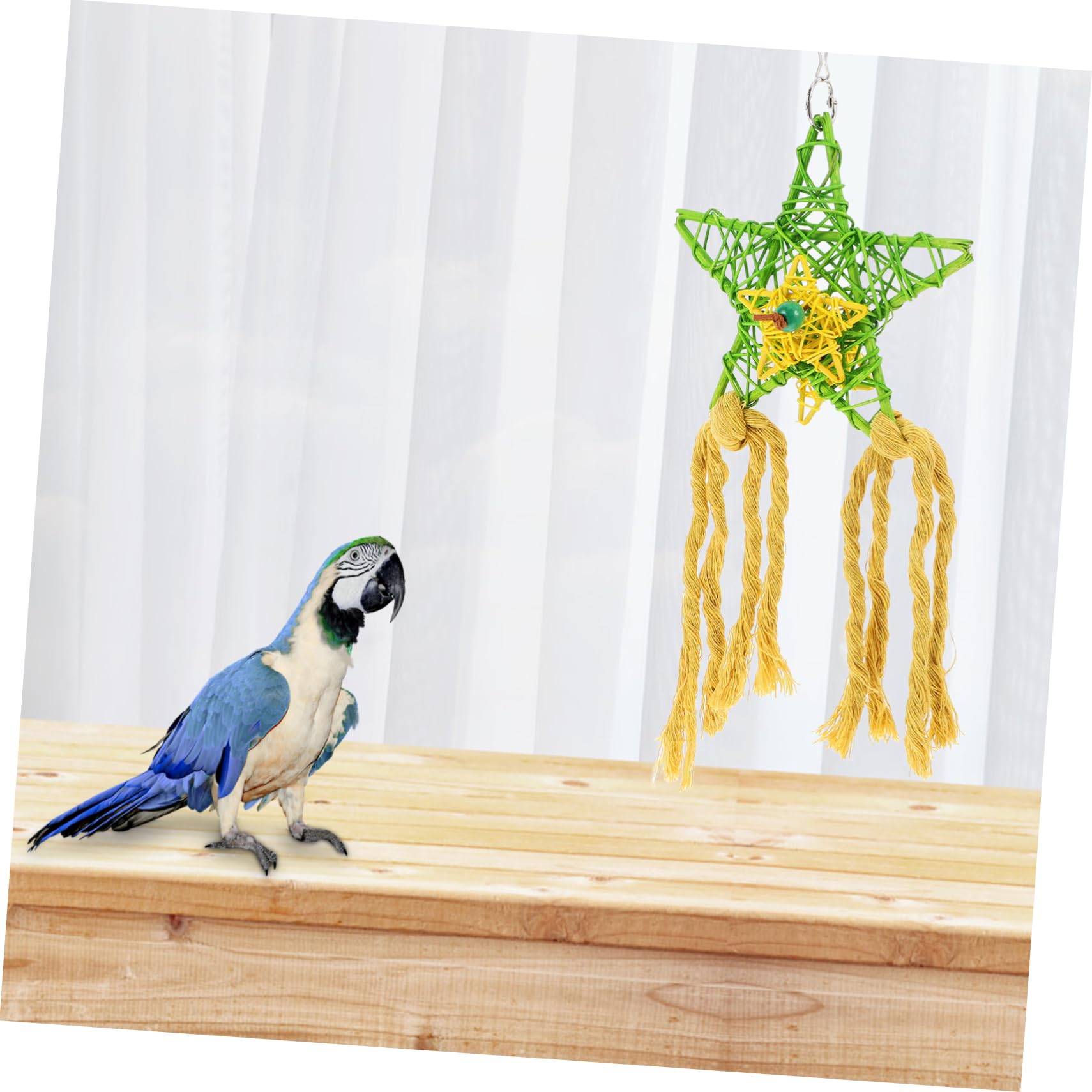 Balacoo 3PCS Parrot Chew Toys - Natural Wooden Bird Chewing Sticks & Foraging Paper Shredder Toys for Parakeets, Cockatiels, Conures | Hanging Bird Toys for Mental Stimulation & Beak Exercise | Perfect for Cage Enrichment & Playtime