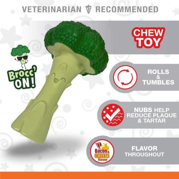 Nylabone Power Chew Broccoli Dog Toy - Durable Chew Toy for Aggressive Chewers - Perfect for Teething Puppies & Strong Dogs - Great for Indoor & Outdoor Play