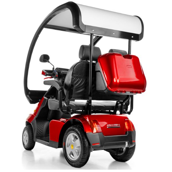 AFIKIM Afiscooter S4 Mobility Scooter with Hard Top Canopy - Weatherproof & Comfortable for Outdoor Use, Shopping, and Park Rides