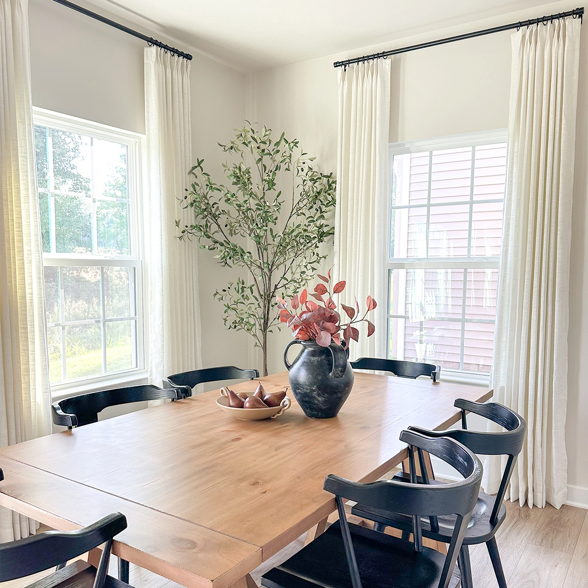 Pinch Pleated Blackout Curtains - 100% Linen Fabric for Modern Home Decor | Noise Reducing & Thermal Insulated Window Drapes for Bedroom & Living Room