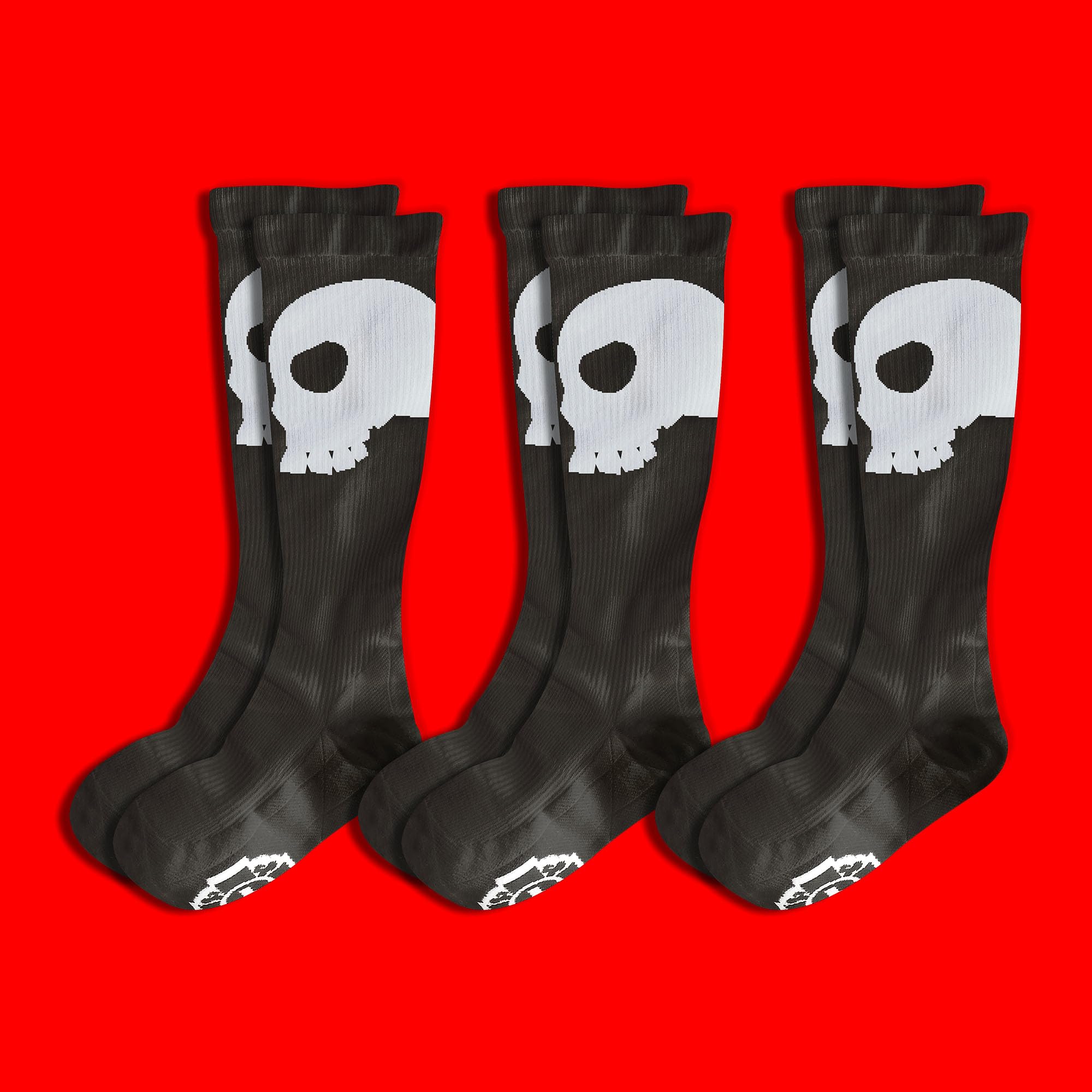 Old Bones Compression Socks with Skull Design - 15-20 mmHg Athletic Socks for Men & Women - Perfect for Running, Travel & Varicose Vein Relief