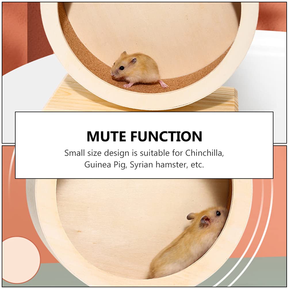 Silent Hamster Exercise Wheel - Wooden Small Pet Running Wheel Toy for Hamsters, Gerbils & Mice - Quiet Spinning Activity Wheel for Cage, Play & Fitness - Perfect for Nocturnal Pets & Nighttime Use