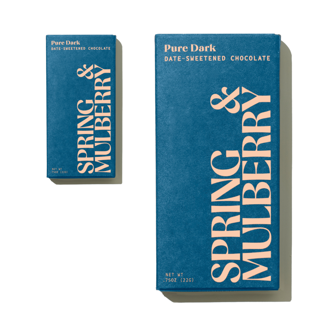 Organic Mini Dark Chocolate Bar with Dates - Sugar-Free, Vegan & Gluten-Free Snack for Gifts, Desserts & Healthy Treats