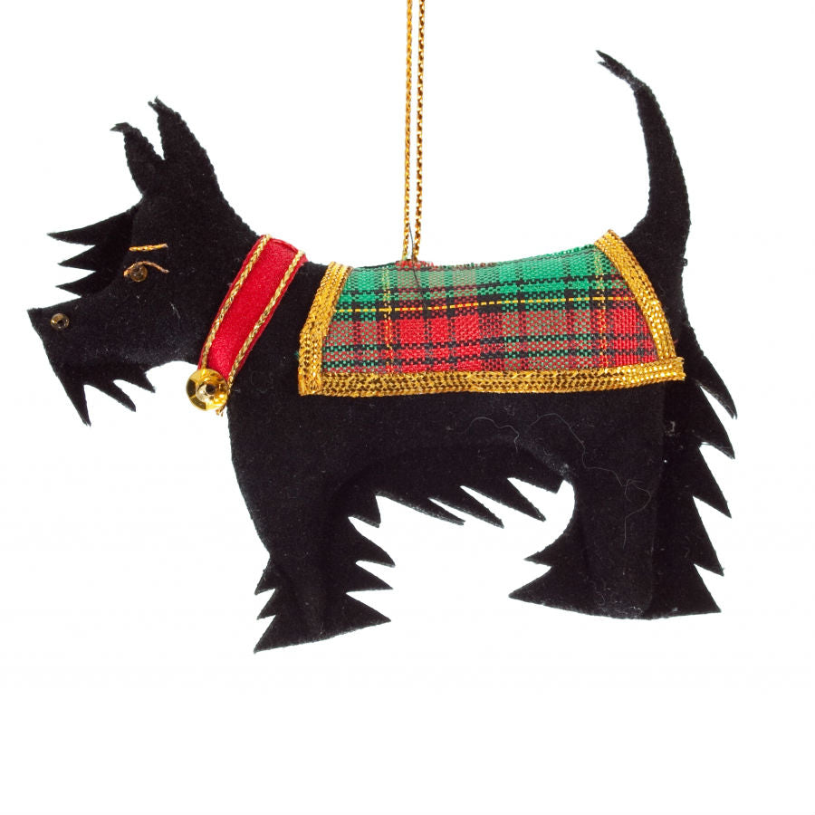 Scottish Terrier Tartan Dog Ornament - Handmade Christmas Tree Decoration for Dog Lovers & Scottish Heritage Gifts