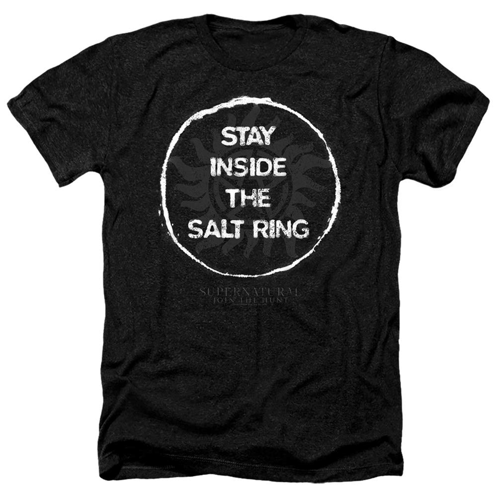 Supernatural Stay Inside The Salt Ring Unisex T-Shirt | Heather Grey Cotton Tee for Men & Women | TV Show Merchandise & Halloween Costume