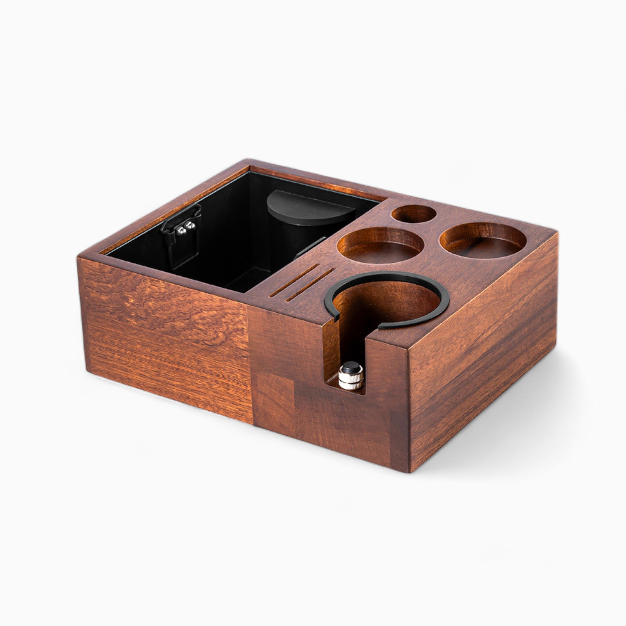 Stainless Steel Espresso Accessories Organizer & Knock Box - Barista Tool Storage for Coffee Machine Accessories - Perfect for Home & Café Use