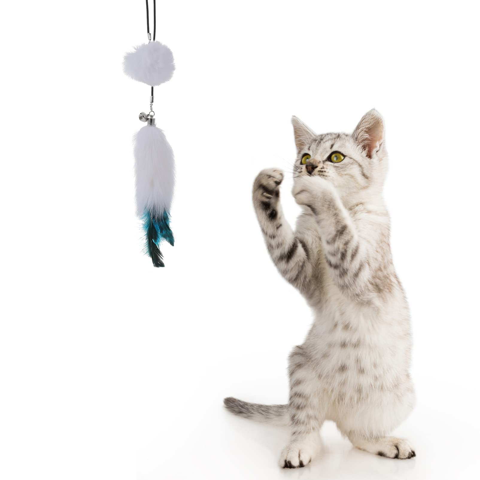 Balacoo Hanging Door Cat Toy Set - Interactive Teaser Stick with Plush Balls for Kittens | Indoor Play, Exercise & Bonding Activity for Cats