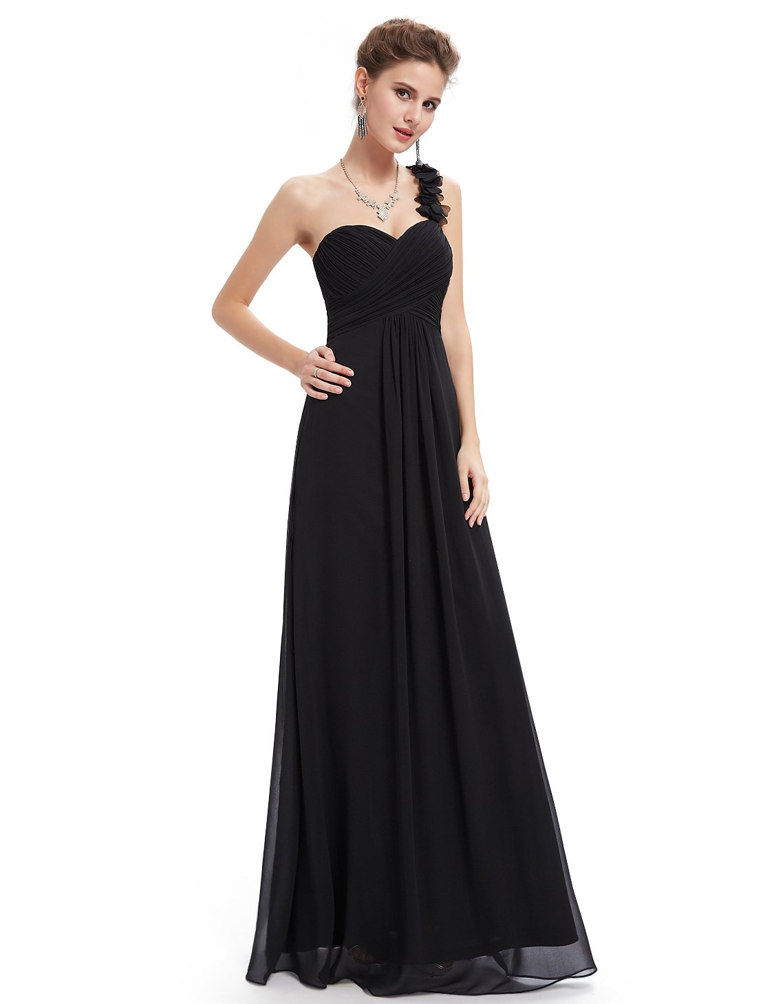 Ever-Pretty Women's Elegant One Shoulder Empire Waist Flowy Maxi Bridesmaid Dress 09768 - Perfect for Weddings, Prom, Evening Parties & Special Occasions