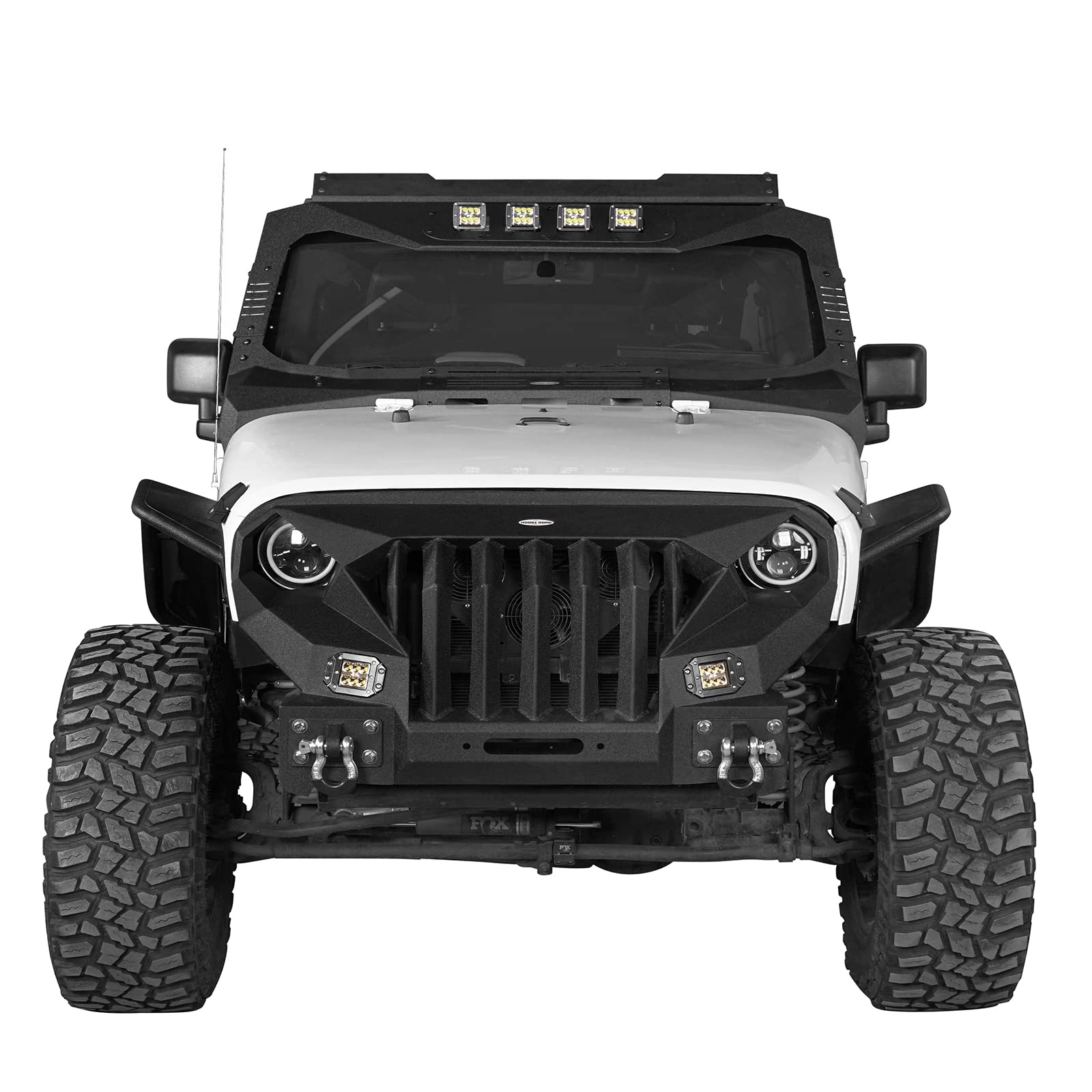 u-Box Jeep Wrangler JK & Unlimited (2007-2018) Windshield Frame Cover with 4X LED Lights - Sun Visor, Cowl Body Armor for Off-Road Protection & Style | Perfect for Jeep Adventures & Outdoor Camping