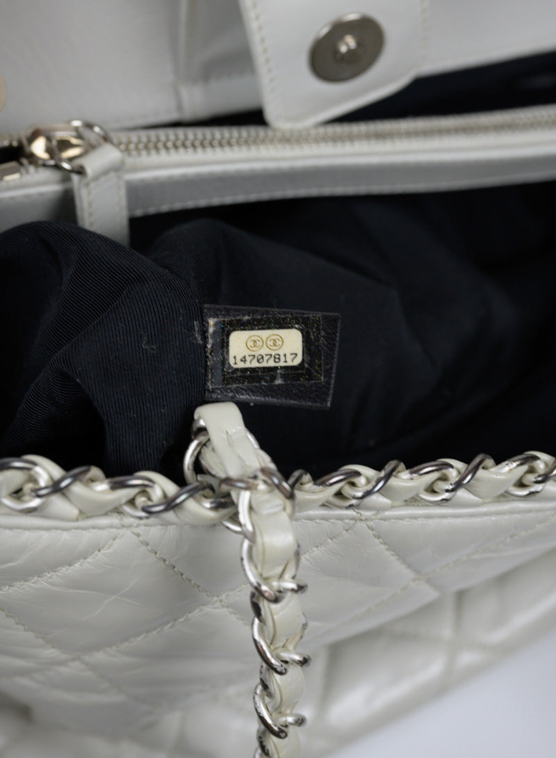 Chanel Quilted Leather Handbag in Ice White - Luxury Designer Purse for Women, Perfect for Parties, Work & Everyday Use
