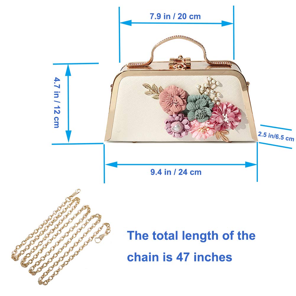 Vintage Floral Women's Retro Shoulder Bag Clutch Purse - Elegant Wedding Evening Handbag for Parties, Date Nights & Special Occasions