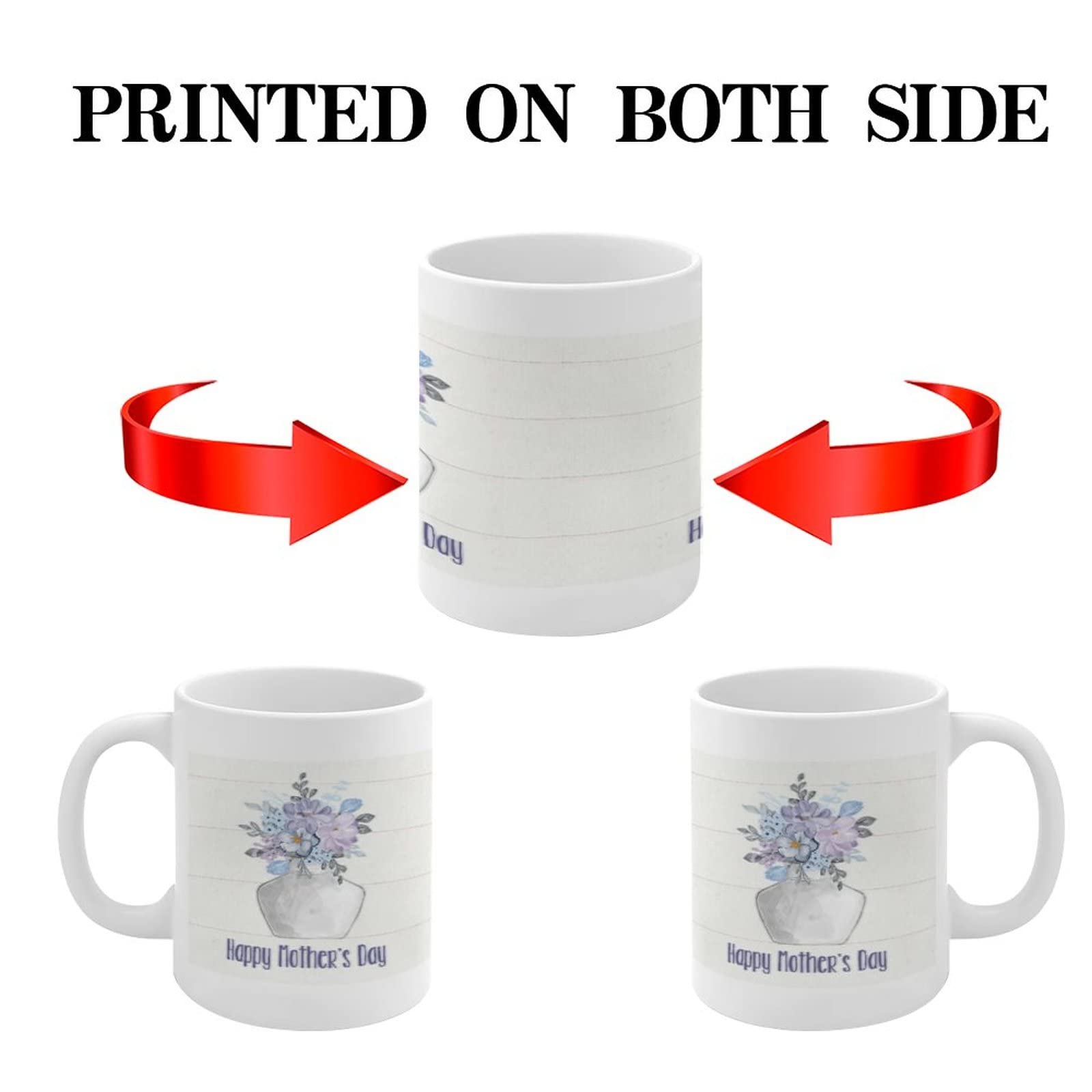 11oz Ceramic Coffee Mug - Happy Mother's Day Gift with 'I Love You Mom' Design, Inspirational Tea Cup for Coworkers, Friends & Family (Perfect for Coffee, Tea, or Hot Chocolate at Home/Office)