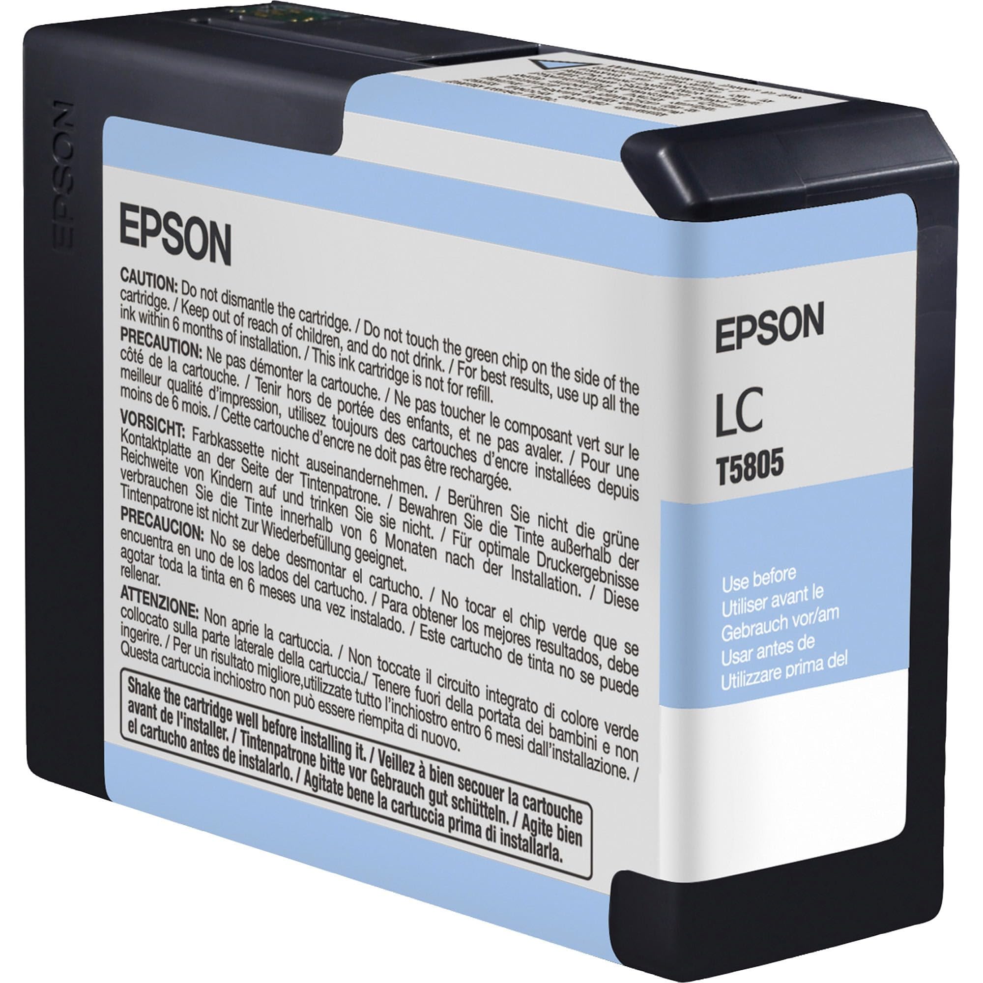Epson T580500 UltraChrome K3 Light Cyan Ink Cartridge 80ml - Compatible with Epson Printers - Perfect for Photo Printing, Graphic Design & Office Use