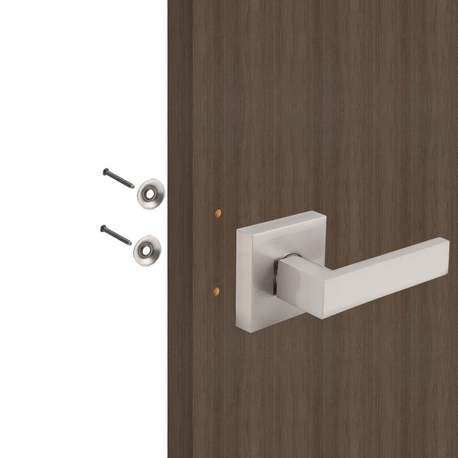 Gobrico 10 Pack One-Sided Dummy Door Knobs - Satin Nickel Finish - Fits Left & Right Handed Doors - Ideal for Closets, Pantries & Interior Doors