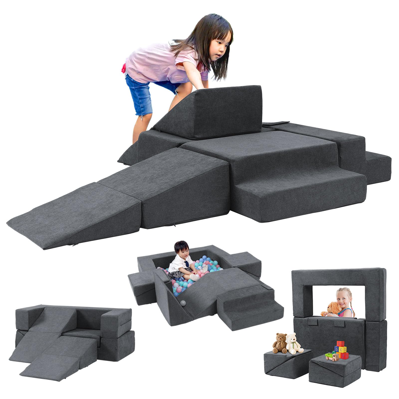 Foam Climbing Blocks for Toddlers - Soft Convertible Indoor Climbing Toys with Steps & Ramp - Safe Crawl & Climb Activity Playset for Kids - Perfect for Playrooms, Daycares & Home Learning Spaces